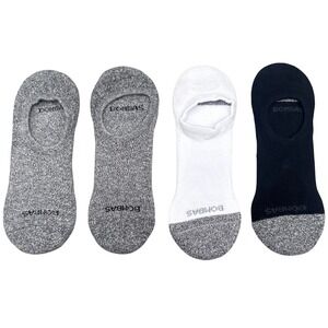 Bombas Men's No Show Socks Size XL 4 Pairs Pack Gray Black White Cushioned
